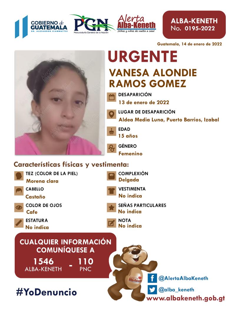 Vanesa Alondie Ramos Gómez