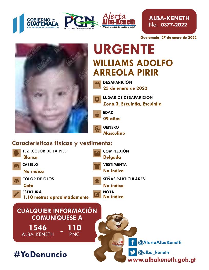 Williams Adolfo Arreola Pirir