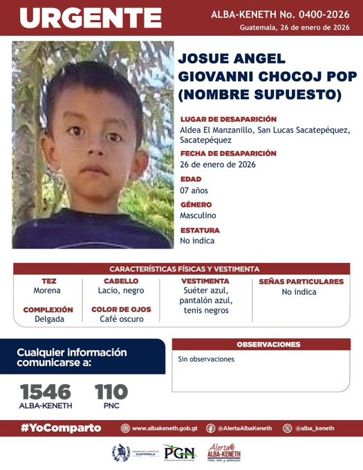 Josue Angel Giovanni Chocoj Pop (nombre supuesto)