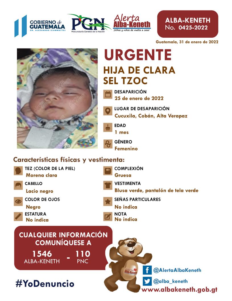 Hija de Clara Sel Tzoc