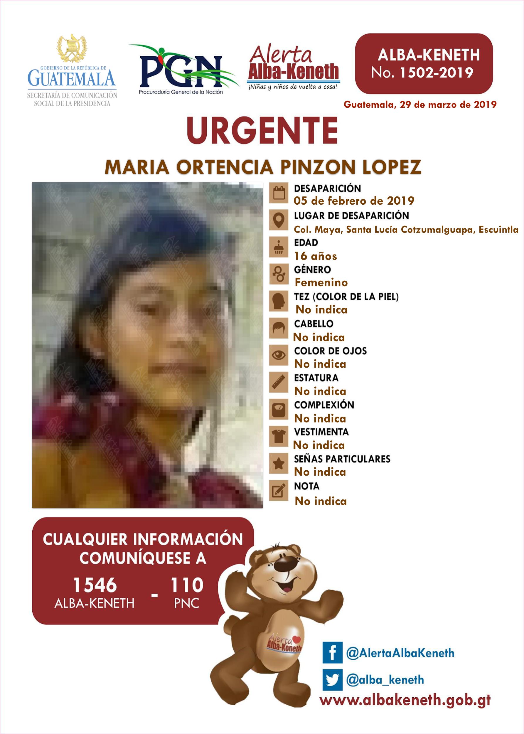 Maria Ortencia Pinzon Lopez