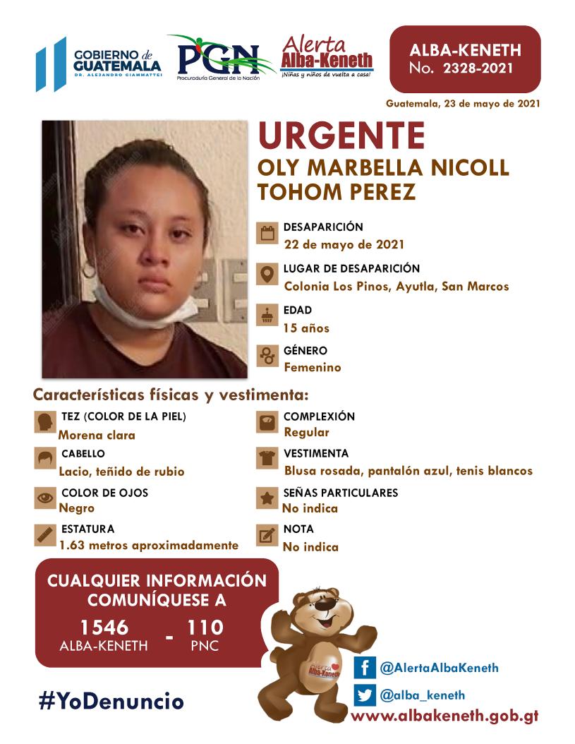 Oly Marbella Nicoll Tohom Perez