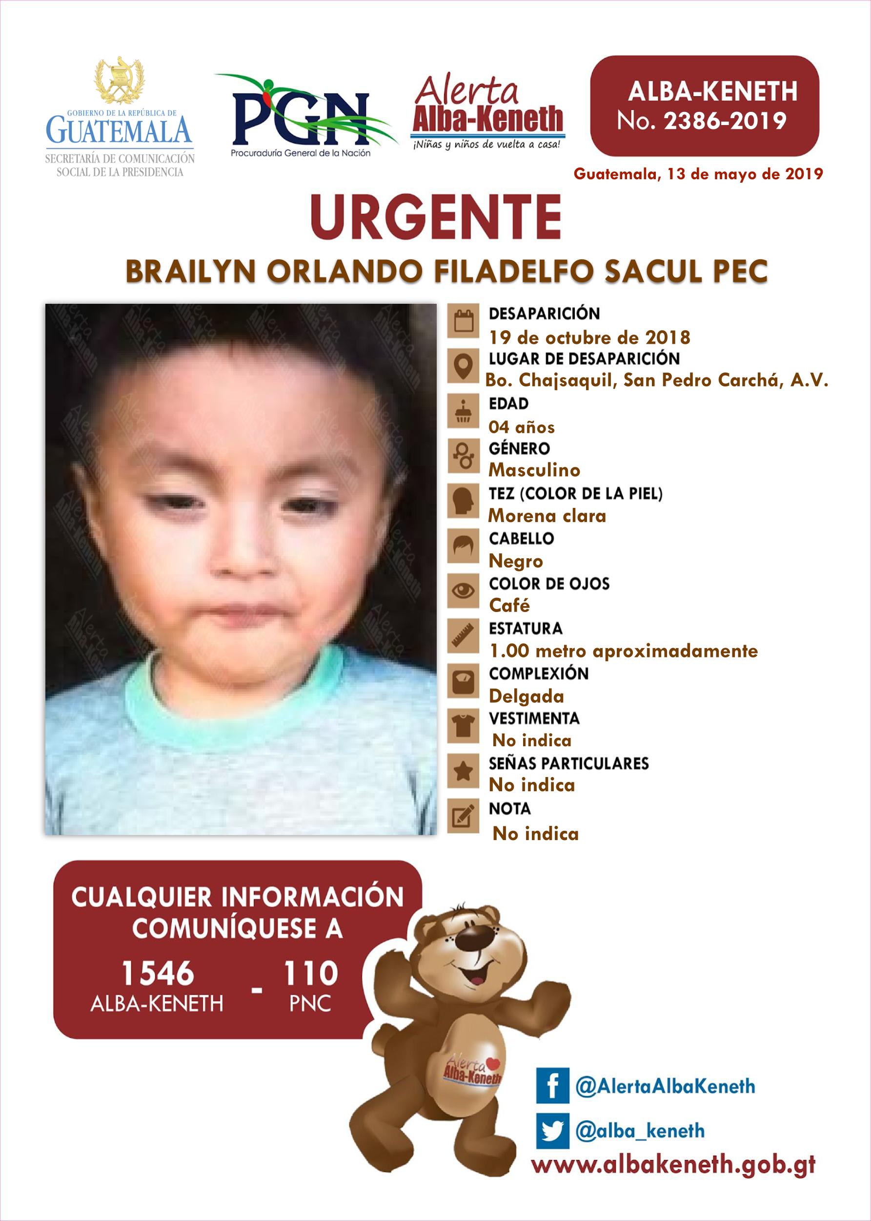 Brailyn Orlando Filadelfo Sacul Pec