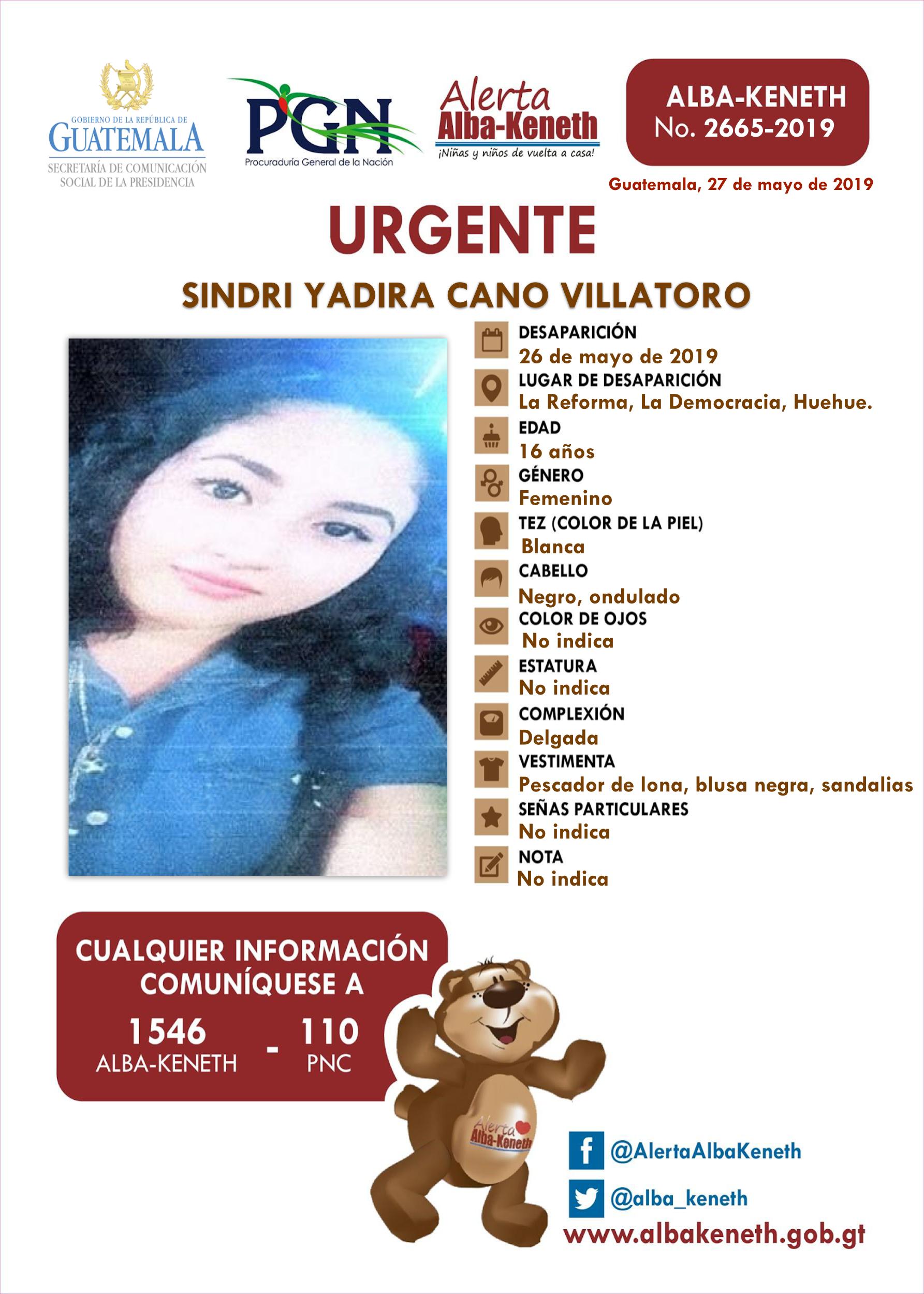 Sindri Yadira Cano Villatoro