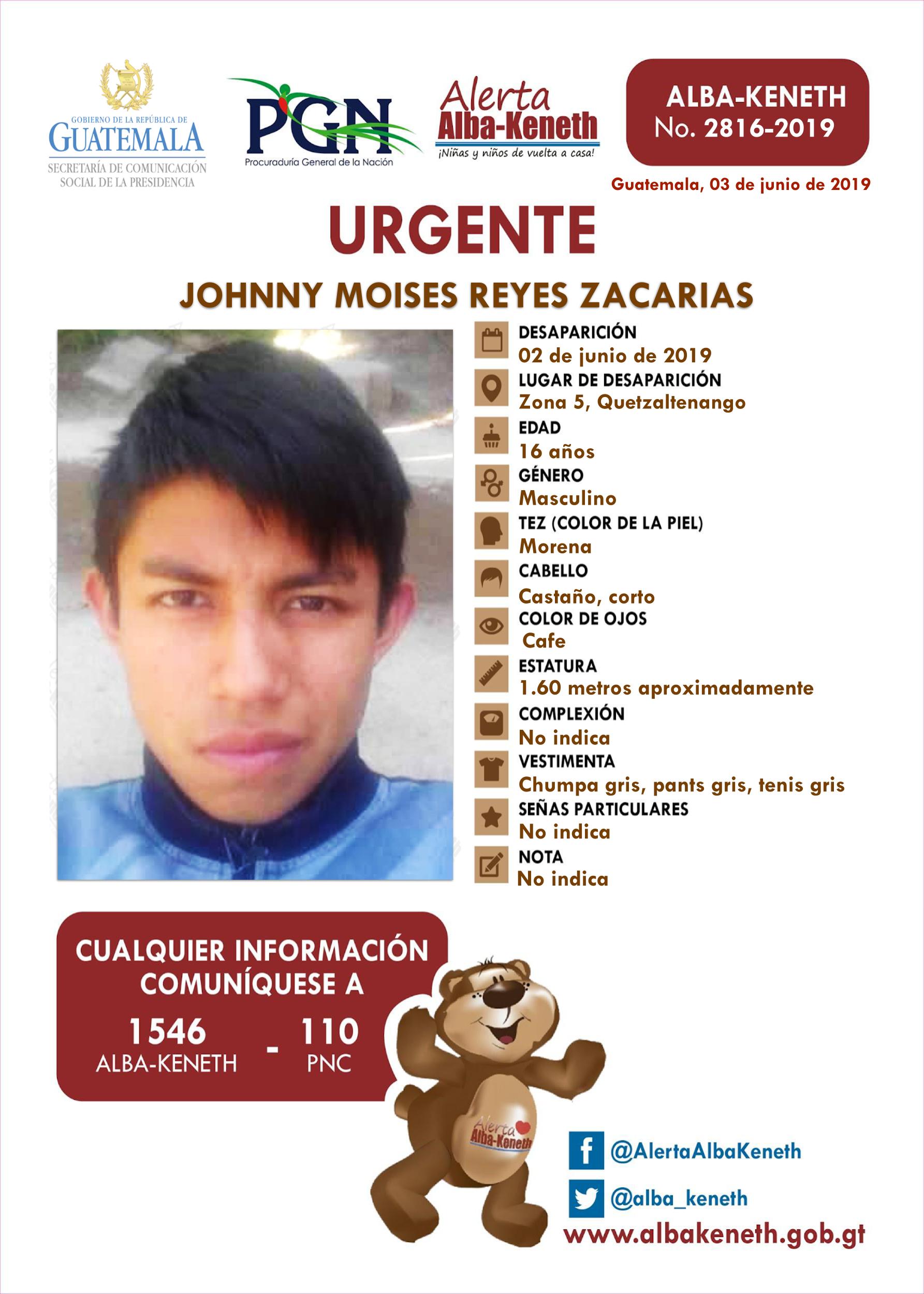 Johnny Moises Reyes Zacarias