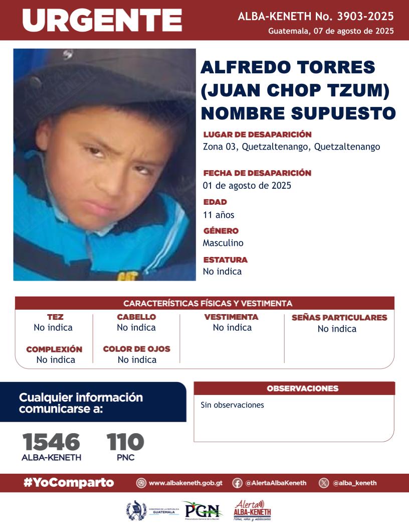 Alfredo Torres (Juan Chop Tzum) Nombre supuesto