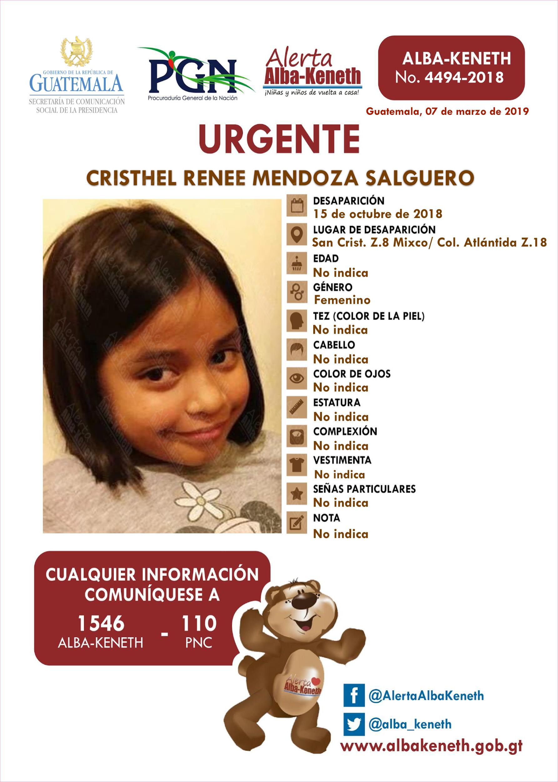 Cristhel Renee Mendoza Salguero