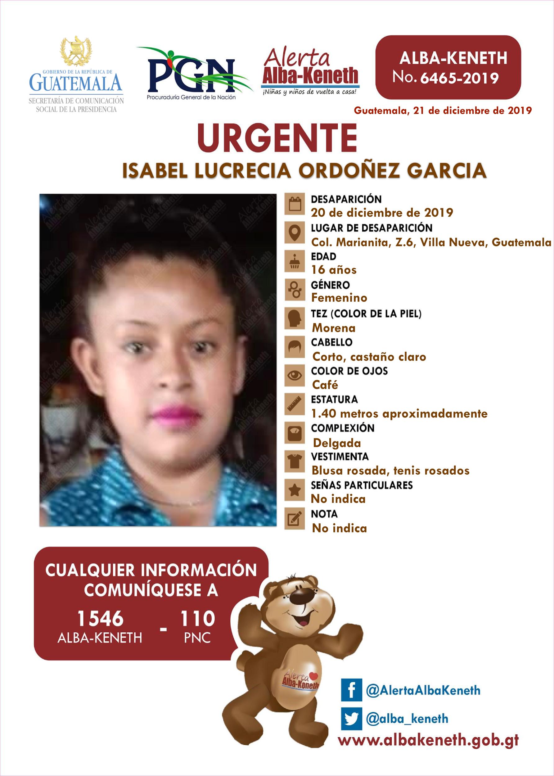 Isabel Lucrecia Ordoñez Garcia