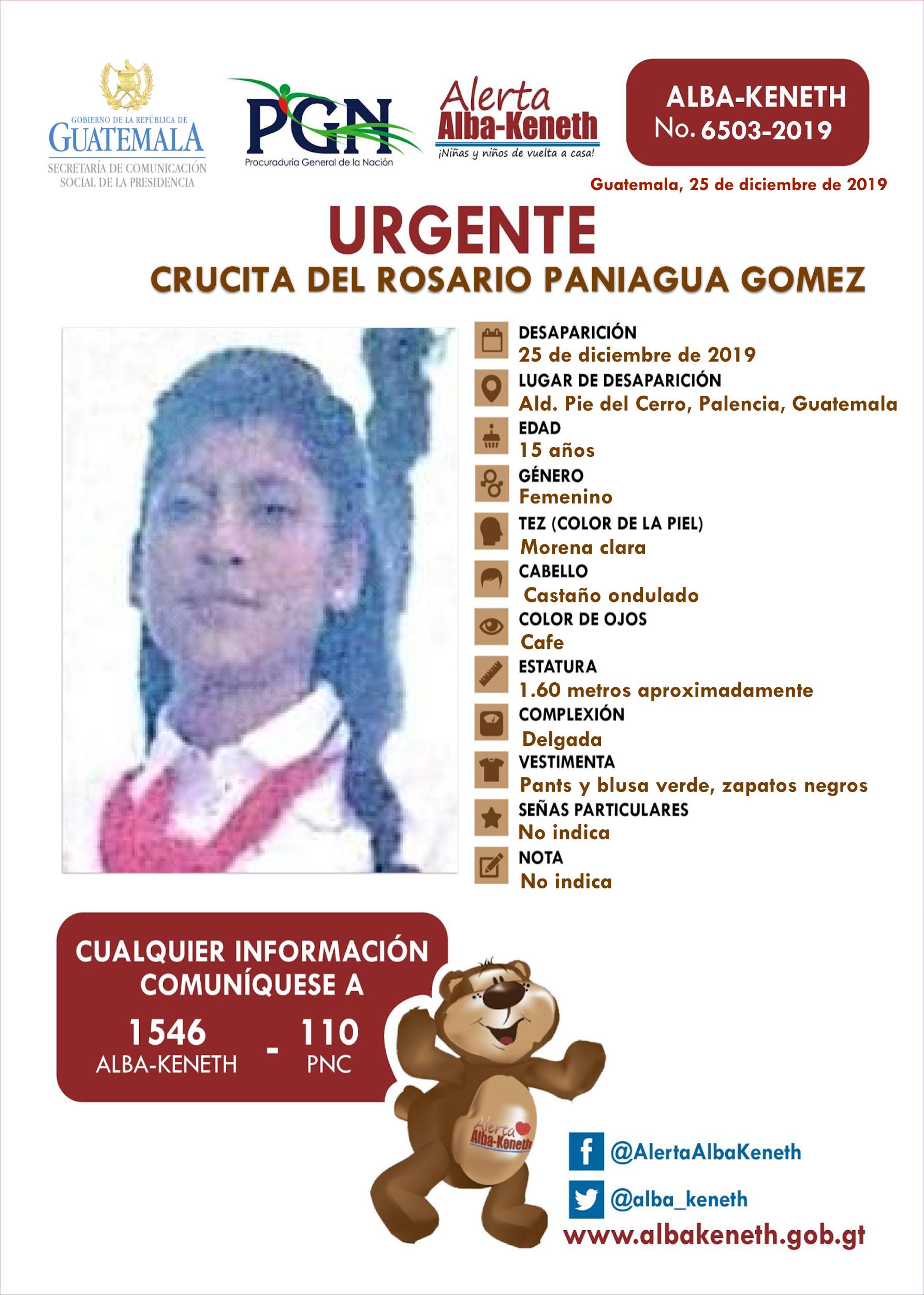Crucita del Rosario Paniagua Gomez