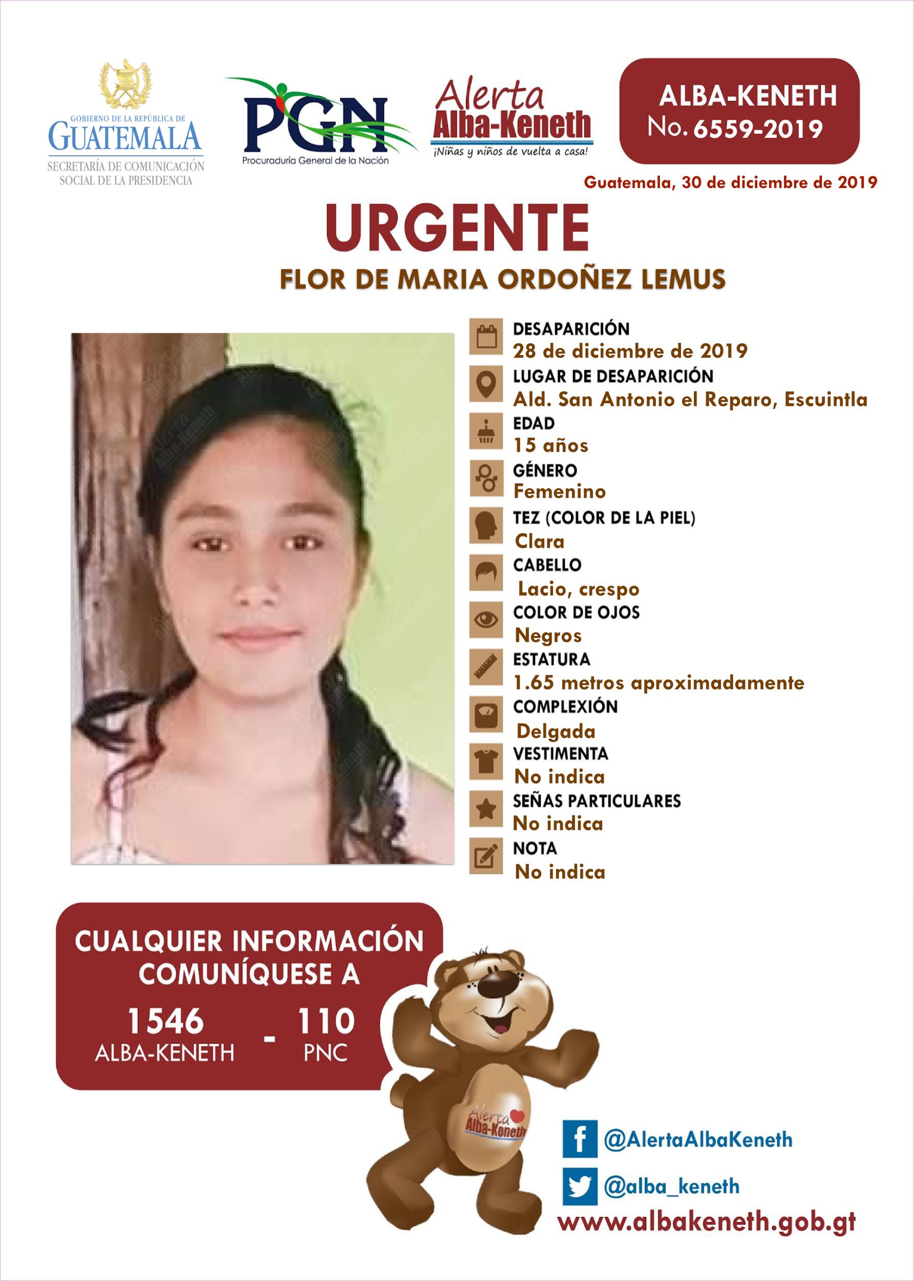 Flor de Maria Ordoñez Lemus