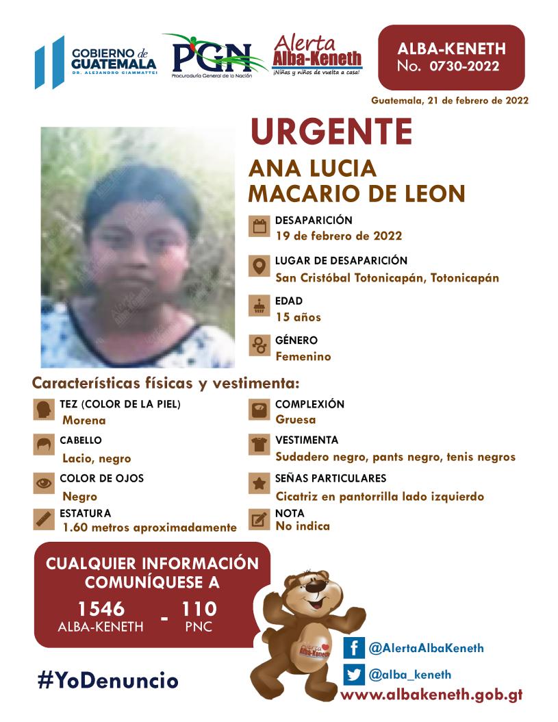 Ana Lucía Macario De León