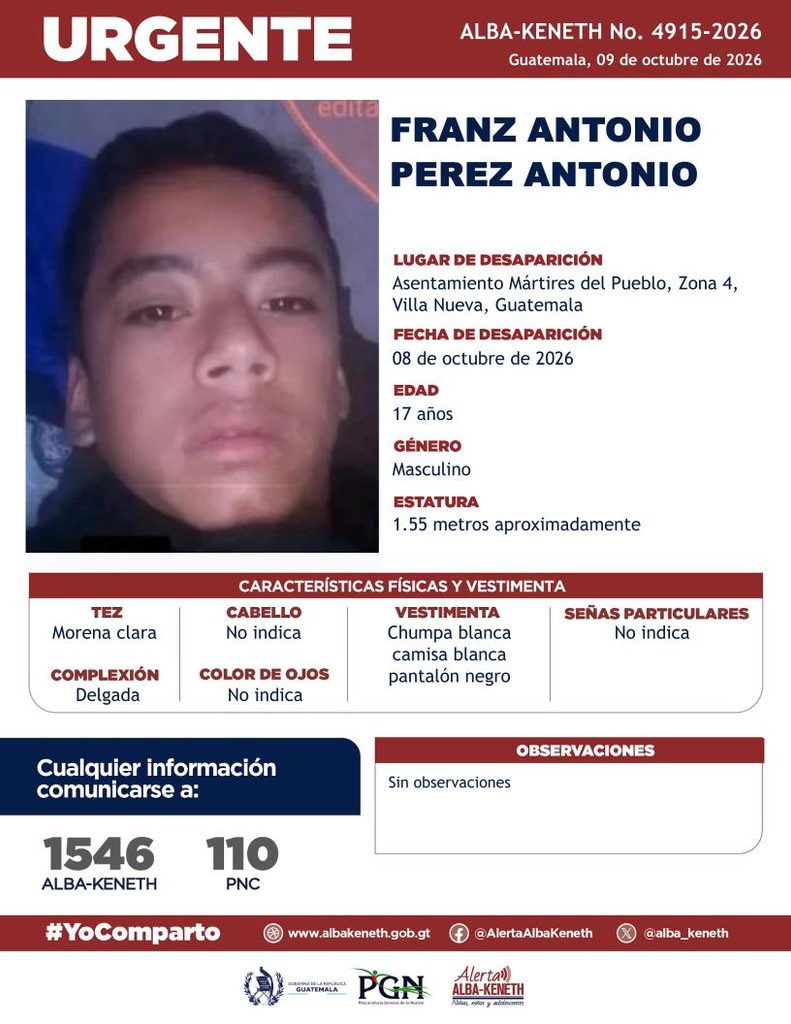 Ficha de Franz Antonio Perez Antonio
